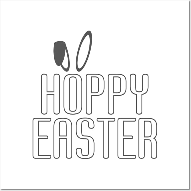 Simple Minimalist Hoppy Easter Pun Typography Wall Art by Jasmine Anderson